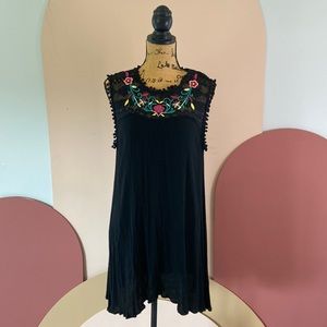 Umgee Embroidered sheer tunic dress